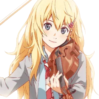 🎻 e7594ad2 Kaori Miyazono Your Lie in April Anime, Musique, Violon, Blonde, Fille telegram sticker