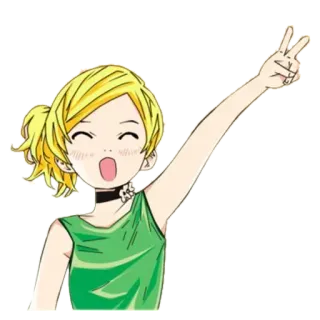 ✌️ ebd87c33 Anime, Fille, Paix, Dessin animé, Personnage, Illustration telegram sticker