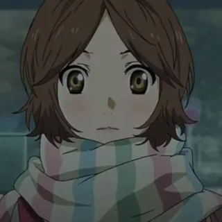 ✨ 427d21b2 动漫, 女孩, 围巾, 肖像, 卡通 whatsapp sticker