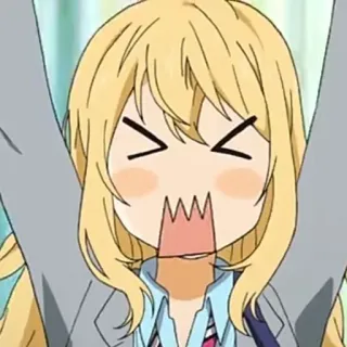 ✨ 8bef778e 动漫, 卡通, 生气, 表情, 女孩, 金发, 可爱 whatsapp sticker