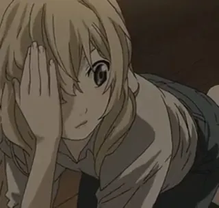 ✨ c5f3076d 动漫, 女孩, 悲伤, 情绪化, 角色, 金发 whatsapp sticker