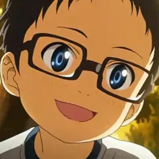 ✨ ca70057f 动漫, 男孩, 眼镜, 微笑, 卡通, 肖像 whatsapp sticker