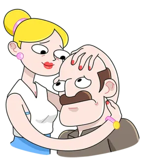 🤗 d11f1024 卡通, 女人, 男人, 情侣, 拥抱, 安慰, 支持, 爱意, 友谊 telegram sticker