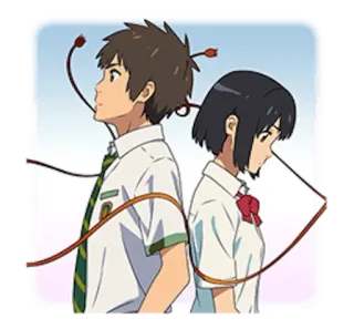 😎 c16ac5e2 Your Name Anime, Romance, École, Couple, Amour, Personnages telegram sticker