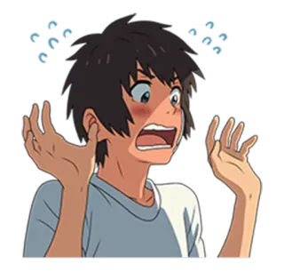 😳 086d6b1b Anime, geschockt, besorgt, verängstigt, Cartoon whatsapp sticker