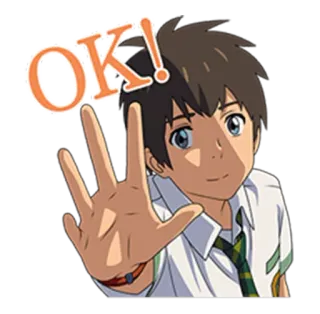 👌 e4d75a1b OK! Anime, Junge, Okay, Geste, Schuluniform whatsapp sticker