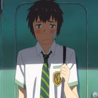 🍣 aa3385eb Taki Tachibana Your Name Anime, Postać, Smutny, Manga, Taki Tachibana, Your Name telegram sticker