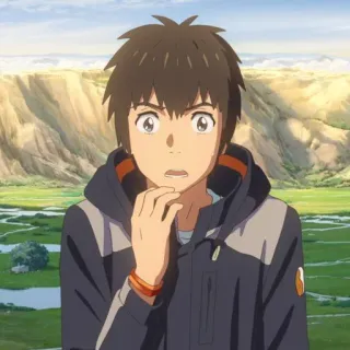 🍣 aef1e6e4 Anime, Chłopak, Zaskoczony, Postać, Grafika telegram sticker