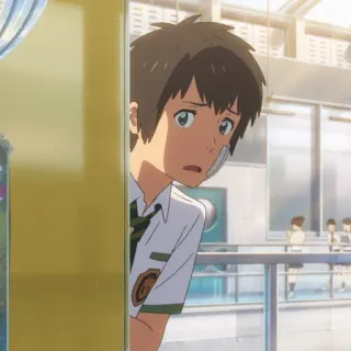 🍣 dc836145 Taki Tachibana Your Name Anime, Mundur szkolny, Postać, Portret, Męski, Nastolatek telegram sticker