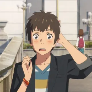 🍣 e887d904 Taki Tachibana Your Name Anime, Taki Tachibana, Your Name, Postać, Chłopak, Nastolatek telegram sticker