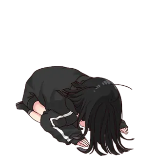 🙇‍♀️ 1354be99 anime, menina, ajoelhada, triste, desculpa whatsapp sticker