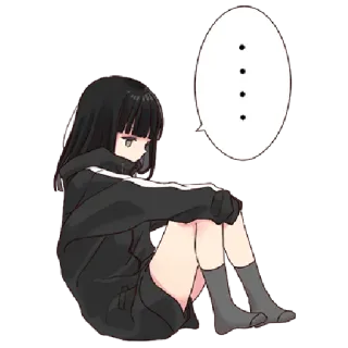 😶 36cdebcc ... Anime, Garota, Triste, Escadas, Pontos, Pensando, Fofo/a, Sozinho/a whatsapp sticker