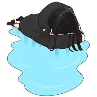 😭 98ac3978 Anime, Garota, Triste, Chorando, Kawaii, Moletom com capuz whatsapp sticker
