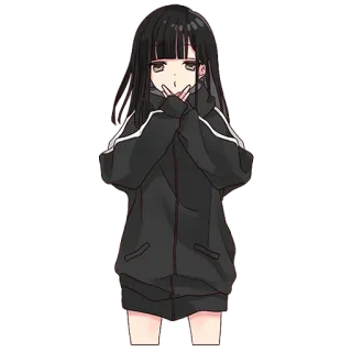 🙅‍♀️ f1fcac44 garota anime, fato de treino, fofa, kawaii, mangá, desenho animado, estudante whatsapp sticker