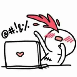 🍊 4f72153a @#!&% หงุดหงิด, คอมพิวเตอร์, การ์ตูน, หยาบคาย telegram sticker