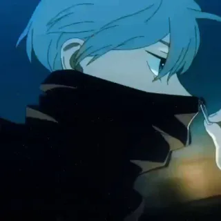 ❤️ 56cd0756 animé, cheveux bleus, personnage, garçon, portrait telegram sticker