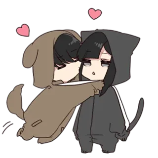 ❤️ 81fe5899 可爱, 卡通, 动物, 拥抱, 爱心 telegram sticker