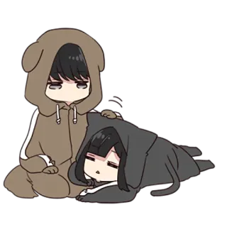 😴 966b6f40 Q版, 可爱, 睡觉, 卡通, 动漫, 卡哇伊, 放松 telegram sticker