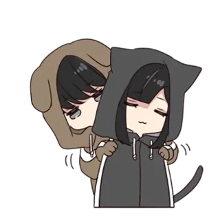 😌 a24bdd3d 动漫, 卡哇伊, 可爱, 猫, 狗, 帽衫 telegram sticker