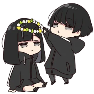☺️ 070b4604 애니메이션, 치비, 꽃, 귀여운, 우정 telegram sticker