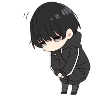 ☺️ 5438f781 anime, chibi, sad, boy, cartoon, manga, emo telegram sticker