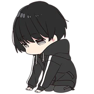 😐 727c5521 anime, cartoon, sad, character, chibi, cute telegram sticker