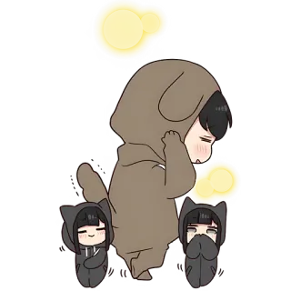 🙉 996db5cb anjing, binatang, imut, gadis, onesie, piyama telegram sticker