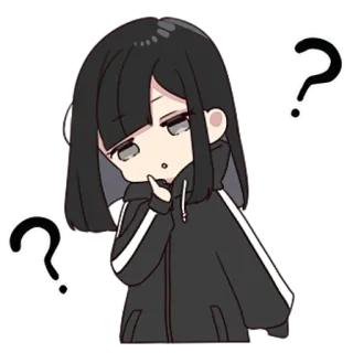🤔 0f240829 pertanyaan, anime, gadis, bingung, berpikir telegram sticker