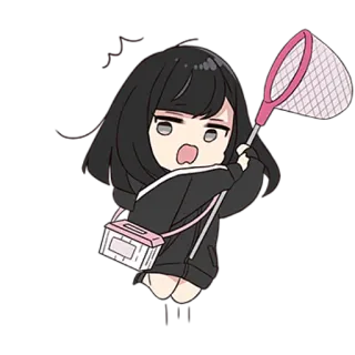 😃 37b2987b Anime, Gadis, Jaringan, Chibi, Imut, Kartun whatsapp sticker