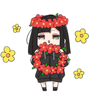☺️ 4210912b Kartun, Bunga, Karakter, Chibi, Lucu whatsapp sticker