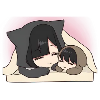 🥰 53db5142 imut, anime, tidur, chibi, kawaii telegram sticker