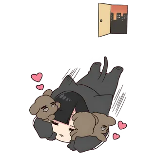 🥰 b82784a5 Kartun, Anjing, Cinta, Lucu, Tidur telegram sticker