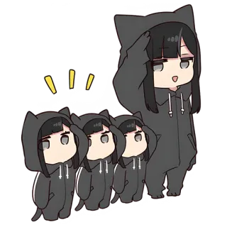 🫡 d2138c99 anime, imut, kucing, chibi, karakter, kartun, kawaii telegram sticker