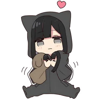 😘 ee4b3dc5 Anime, Chibi, Kawaii, Imut, Hati, Kartun telegram sticker