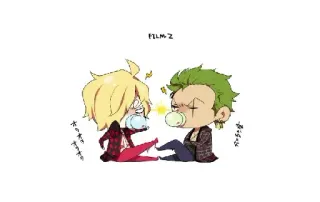 💢 03886359 Zoro One Piece Film: Z FILM Z аниме, ван пис, зоро, санджи, фильм z, бабл гам telegram sticker