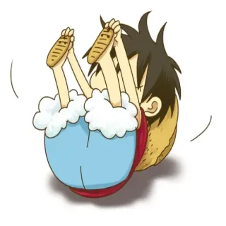 😚 165644dc Luffy One Piece Аниме, Мультфильм, Луффи, Ван Пис, Смешно, Чиби telegram sticker