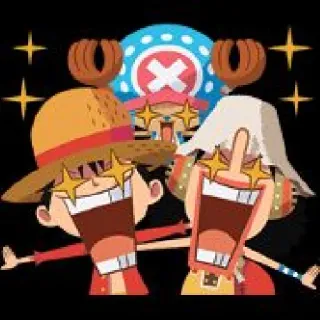 🤩 21af22a6 Monkey D. Luffy, Tony Tony Chopper One Piece Ван Пис, Аниме, Манга, Манки Д. Луффи, Тони Тони Чоппер, Наклейка telegram sticker