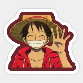 🤚 4dea9a48 Luffy One Piece Аниме, Ван Пис, Луффи, Соломенная шляпа, Пират, Мультфильм telegram sticker