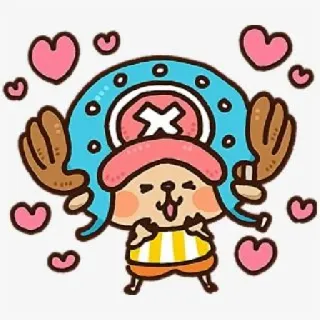 😍 9606a100 Tony Tony Chopper One Piece Аниме, Мультфильм, One Piece, Тони Тони Чоппер, Персонаж, Стикер telegram sticker