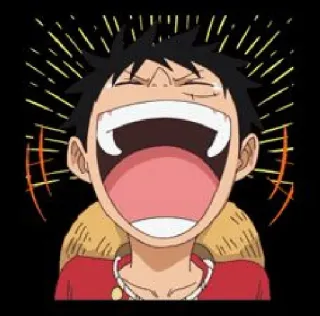 😱 9abd1659 Monkey D. Luffy One Piece Аниме, Манга, Ван Пис, Луффи, Мультфильм, Взволнованный telegram sticker