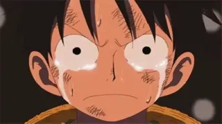 😭 e7541efd Monkey D. Luffy One Piece Аниме, Грустный, Плачущий, Манки Д. Луффи, Ван Пис, Эмоциональный telegram sticker