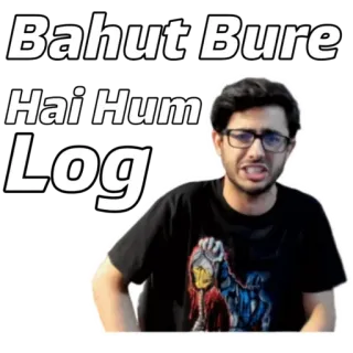 😂 2646f218 Bahut Bure Hai Hum Log 인도, 밈, Carryminati telegram sticker