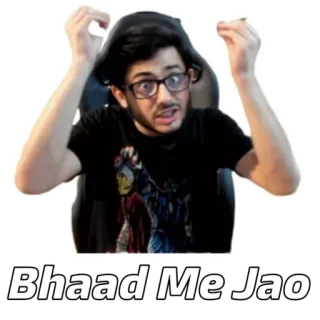😂 4eff34cd Bhaad Me Jao 인도 밈, Carryminati, 불쾌한, 힌디어 telegram sticker