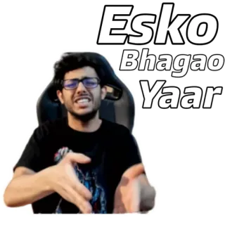 🤣 b4160a11 Esko Bhagao Yaar carryminati, 유튜브, 인도 유튜버, 콘텐츠 제작자, 온라인 비디오, 웃긴, 밈, 로스팅 telegram sticker