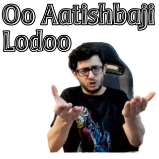 🤣 d61763de CarryMinati Oo Aatishbaji Lodoo 인도 밈, CarryMinati, 유튜버, 웃긴, 표정 telegram sticker