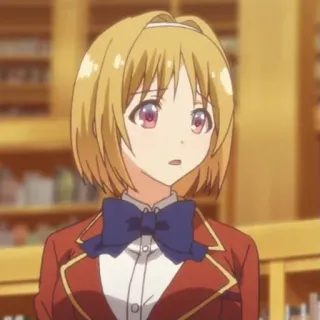 💈 227e4d41 Аниме, Девушка, Школьная форма, Библиотека, Персонаж telegram sticker