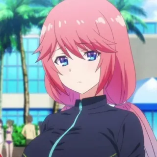 💈 619754cb Аниме, Женский, Персонаж, Розовые волосы telegram sticker