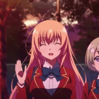 💈 70d34016 Аниме, Школьная форма, Classroom of the Elite, Персонаж, Приветствие, Счастливый, Милый telegram sticker