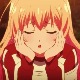 💈 73d7d212 Аниме, Девочка, Милая, Блондинка, Красная Куртка telegram sticker