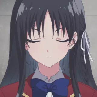 💈 7f3274ac Аниме, девочка, школьная форма, длинные волосы, мультфильм telegram sticker